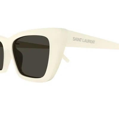 Saint Laurent Cat-eye Acetate Sunglasses In Beige