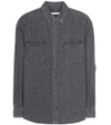 Givenchy Distressed Denim Shirt In Grey