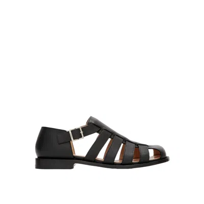 Loewe Campo Leather Sandals In Black