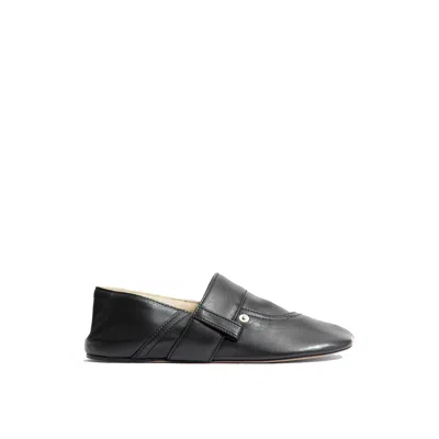 Loewe Toy Leather Pocket Slipper Flats In Black