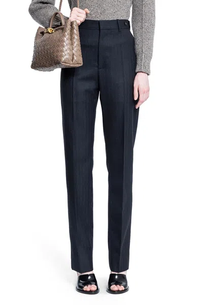 Bottega Veneta Pantaloni Di Lana A Righe Sottili In Blue
