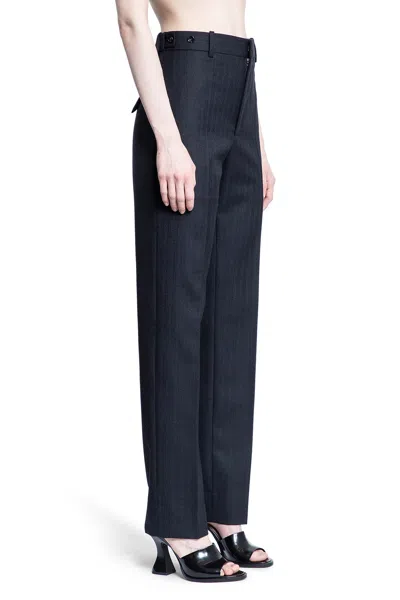 Bottega Veneta Pantaloni Di Lana A Righe Sottili In Blue