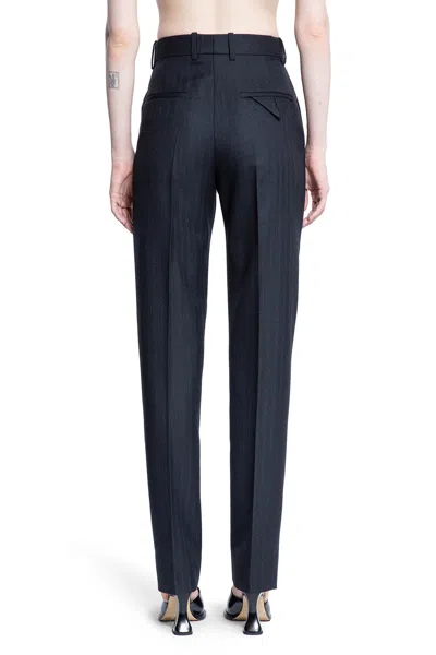 Bottega Veneta Pantaloni Di Lana A Righe Sottili In Blue
