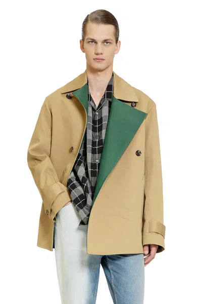 Loewe Man Beige Coats In Beige