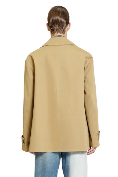 Loewe Man Beige Coats In Beige
