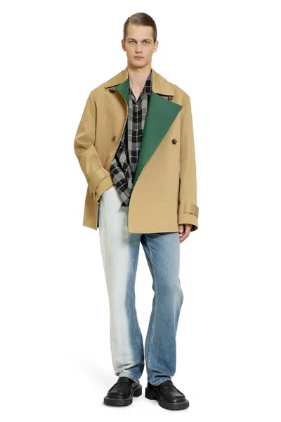 Loewe Man Beige Coats In Beige