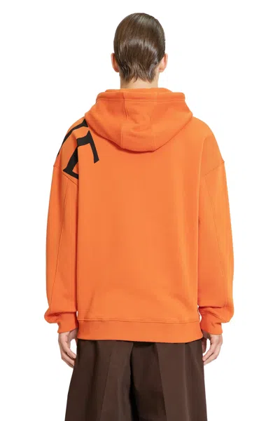 Loewe Logo-print Cotton-jersey Hoodie In Orange