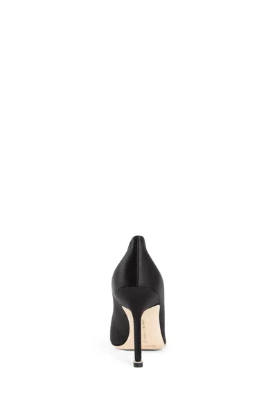 Manolo Blahnik 105mm Hangisi Satin Pumps In Black
