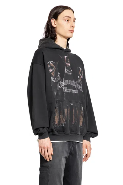 Represent Black Hoodie With Fixed Hood And Maxi Print On The Front In Cotton Man In Black