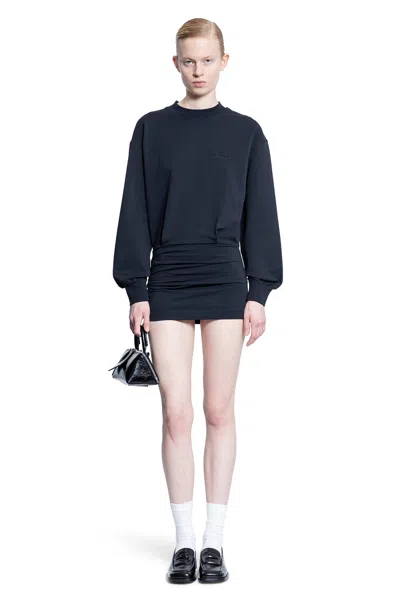 Attico Logo Detailed Sweatshirt Dress In Black