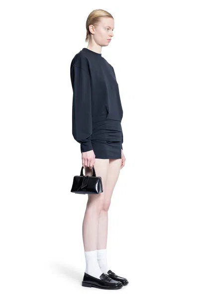 Attico Logo Detailed Sweatshirt Dress In Black