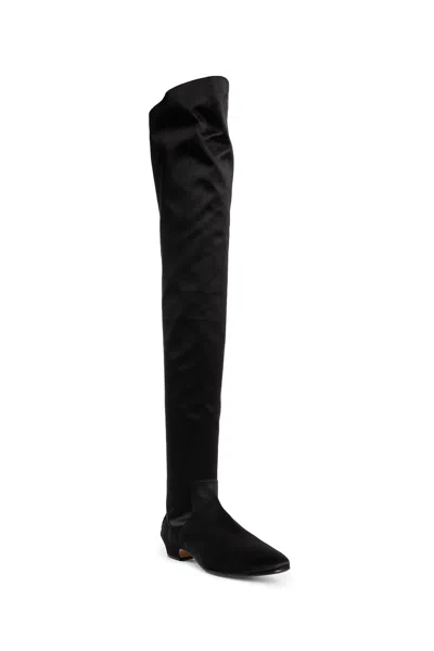 The Row Hereditas Shearling Over-the-knee Boots In Black