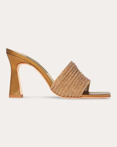 Chelsea Paris Women's Ace Swarovski-crystal Embellished Metallic-leather Mule In Brown