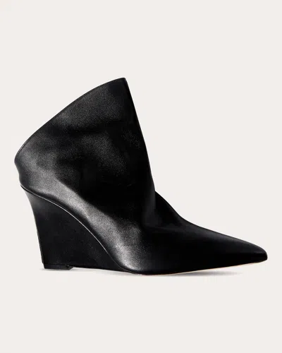 Chelsea Paris Women's Jarvis Leather Wedge Slingback Bootie In Black