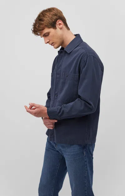 Mavi Double Pocket Button-up Shirt In India Ink In Dark Blue