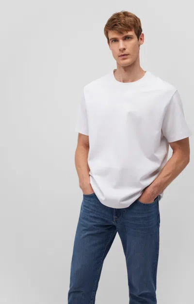 Mavi Short Sleeve Crew Neck T-shirt In Foggy Dew In White