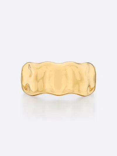 Brochu Walker Golden Waves Molten Band Ring In Yellow Gold