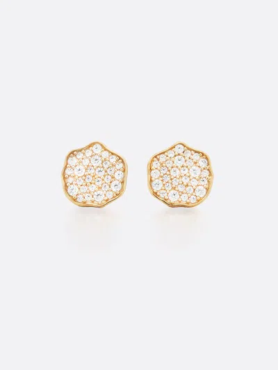 Brochu Walker Petite Fleur Pavé Diamond Mini Stud Earrings In Yellow Gold With Diamonds
