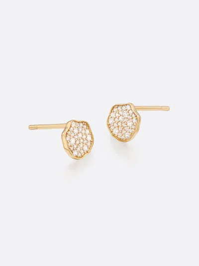 Brochu Walker Petite Fleur Pavé Diamond Mini Stud Earrings In Yellow Gold With Diamonds