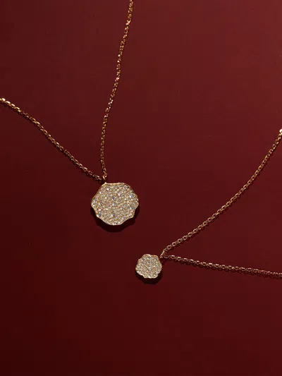 Brochu Walker Petite Fleur Pavé Diamond Pendant Necklace In Yellow Gold With Diamonds