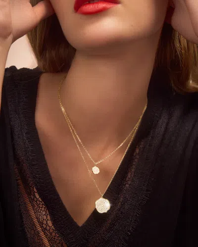 BROCHU WALKER PETITE FLEUR PAVÉ DIAMOND PENDANT NECKLACE 