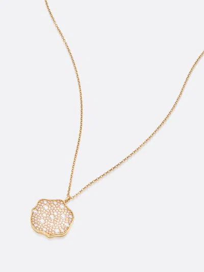 Brochu Walker Petite Fleur Pavé Diamond Pendant Necklace In Yellow Gold With Diamonds