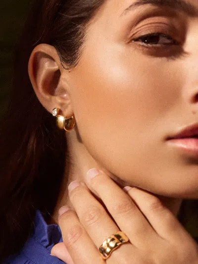 Brochu Walker Romance Pear Diamond Droplet Earrings In Yellow Gold With Diamonds