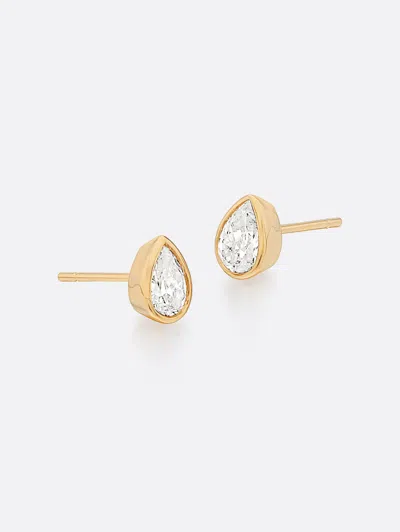 Brochu Walker Romance Pear Diamond Droplet Earrings In Yellow Gold With Diamonds