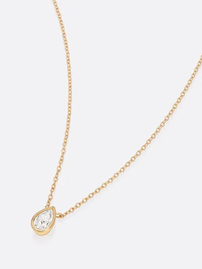 Brochu Walker Romance Pear Diamond Droplet Necklace In Yellow Gold With Diamonds