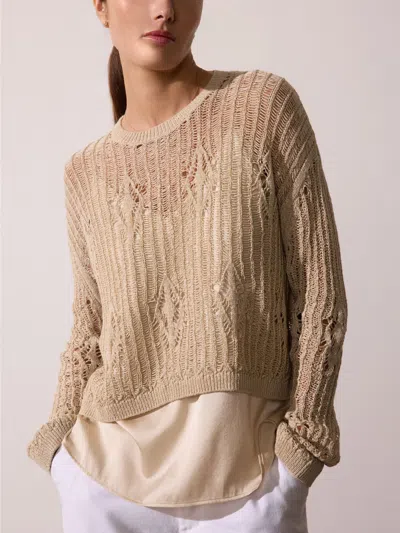 Brochu Walker The Alani Cropped Sweater In Sands