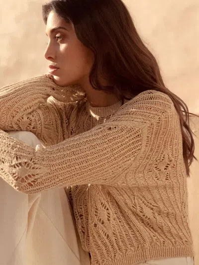 Brochu Walker The Alani Cropped Sweater In Sands