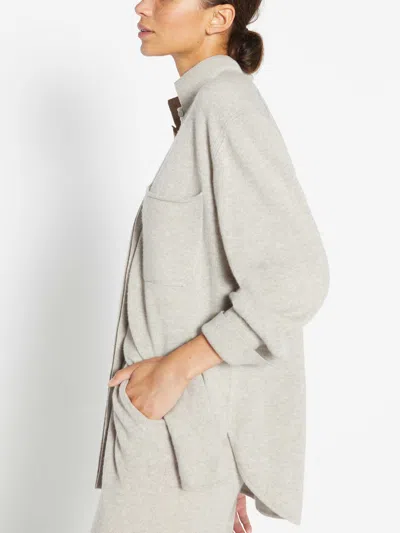 Brochu Walker The Andre Luxe Cashmere Shacket In Light Chia Melange