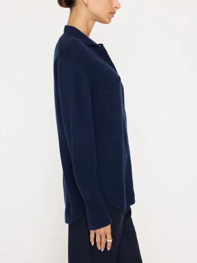 Brochu Walker The Andre Luxe Cashmere Shacket In Baltic Navy