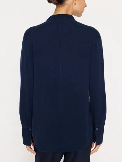 Brochu Walker The Andre Luxe Cashmere Shacket In Baltic Navy