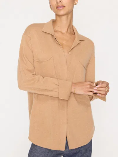 Brochu Walker The Andre Luxe Cashmere Shacket In Camel Mélange