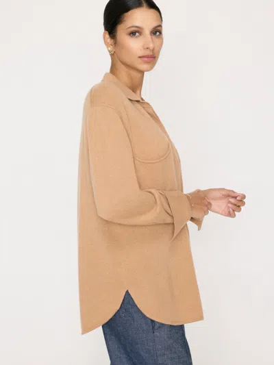 Brochu Walker The Andre Luxe Cashmere Shacket In Camel Mélange