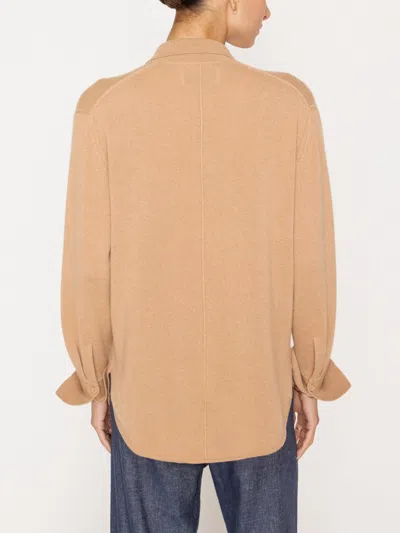 Brochu Walker The Andre Luxe Cashmere Shacket In Camel Mélange