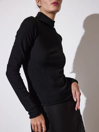 Brochu Walker The Anika Mock Neck Top In Black Onyx