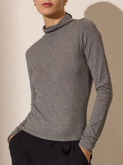 Brochu Walker The Anika Mock Neck Top In Steel Mélange