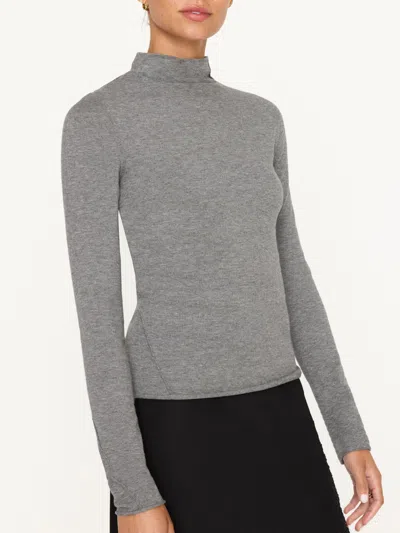 Brochu Walker The Anika Mock Neck Top In Steel Mélange