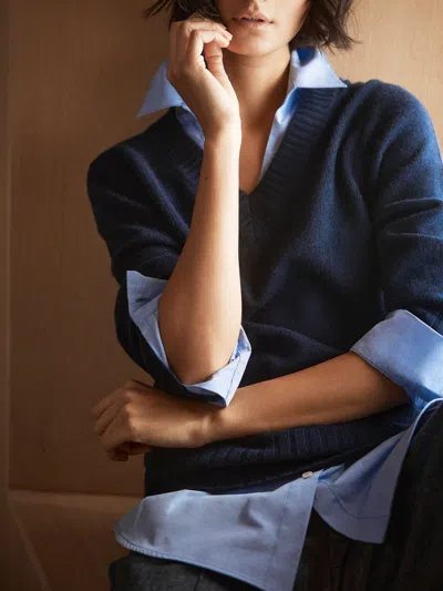 Brochu Walker The Arden Looker In Navy With Oxford