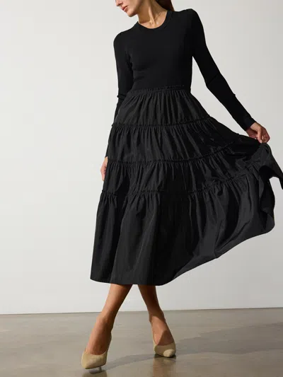 Brochu Walker The Ava Tiered Dress In Black Onyx Combo