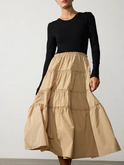 Brochu Walker The Ava Tiered Dress In Camel Combo
