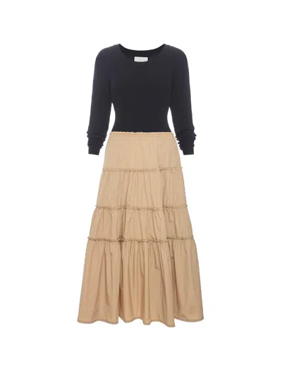 Brochu Walker The Ava Tiered Dress In Camel Combo