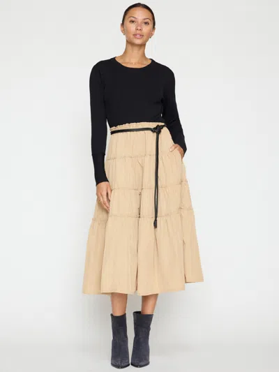 Brochu Walker The Ava Tiered Dress In Camel Combo