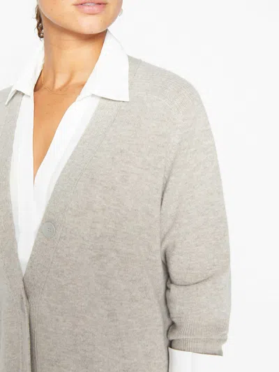 Brochu Walker The Callie Layered Looker Cardigan In Light Chia Melange With White Underlayer