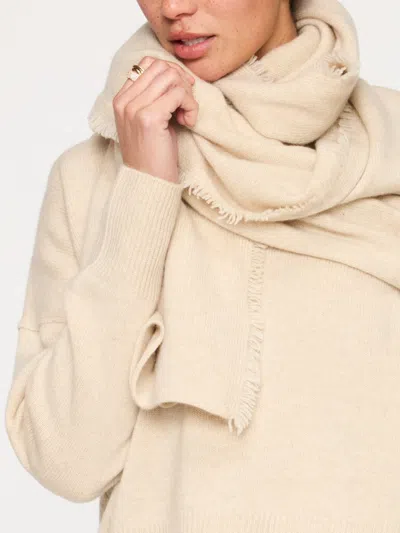 Brochu Walker The Cashmere Fringe Wrap In Bisque Mélange