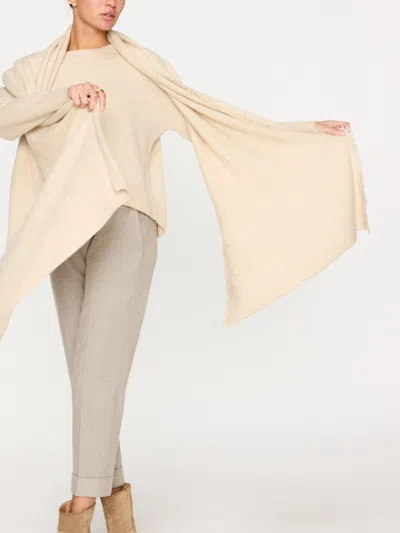 Brochu Walker The Cashmere Fringe Wrap In Bisque Mélange