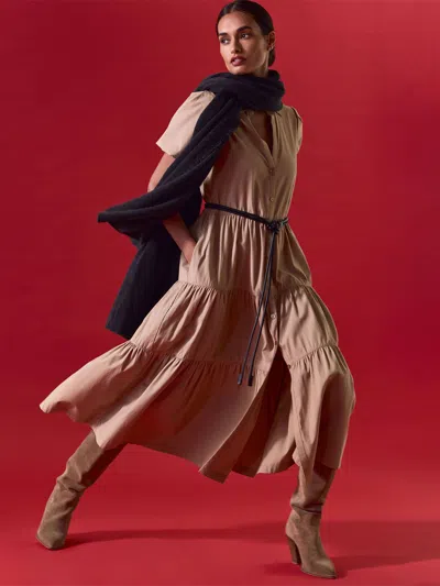 Brochu Walker The Cashmere Fringe Wrap In Dk Charcoal