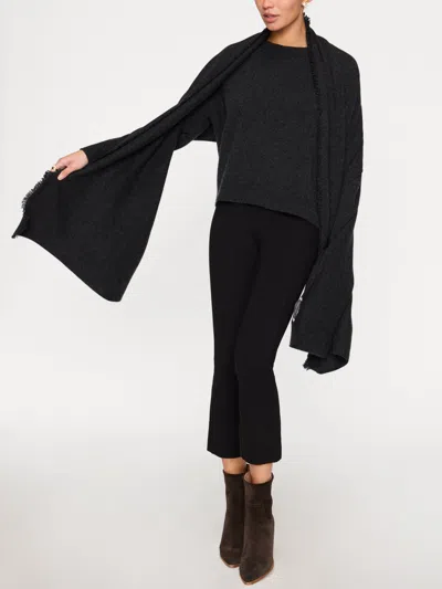Brochu Walker The Cashmere Fringe Wrap In Dk Charcoal